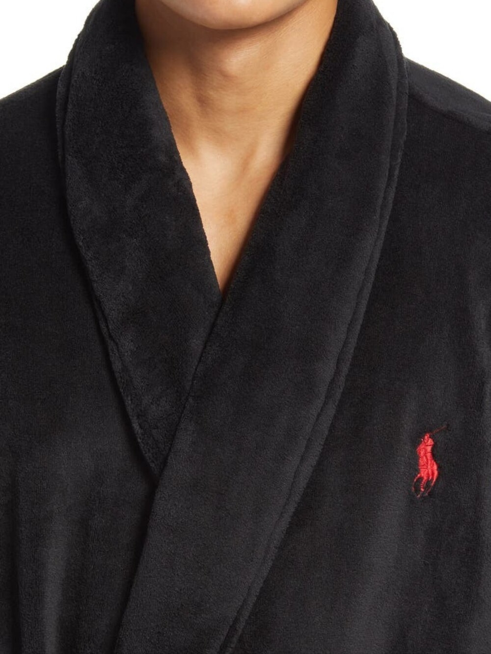 Polo Ralph Lauren's plush microfiber robe- Black - Picture 5 of 5